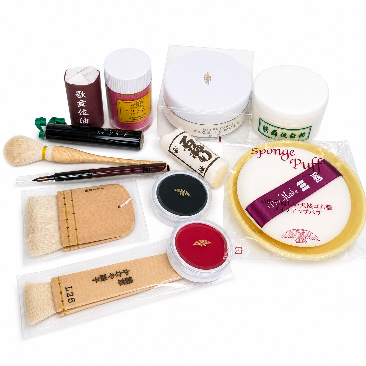 JAPO　化粧品セット Authentic Geisha or Kabuki White 14-Item Makeup Set – Japanese