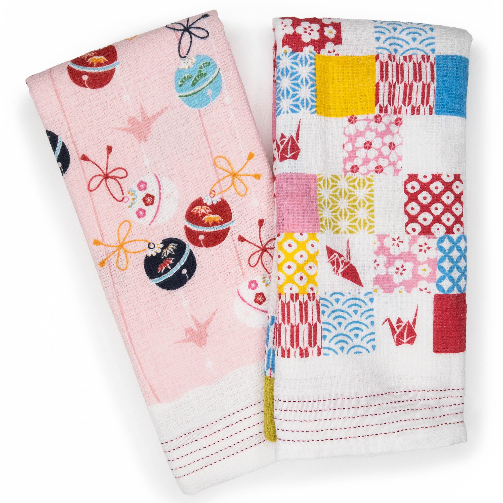 Set of 2 Japanese Cotton Terry Cloth Multi-Purpose Tenugui Towels