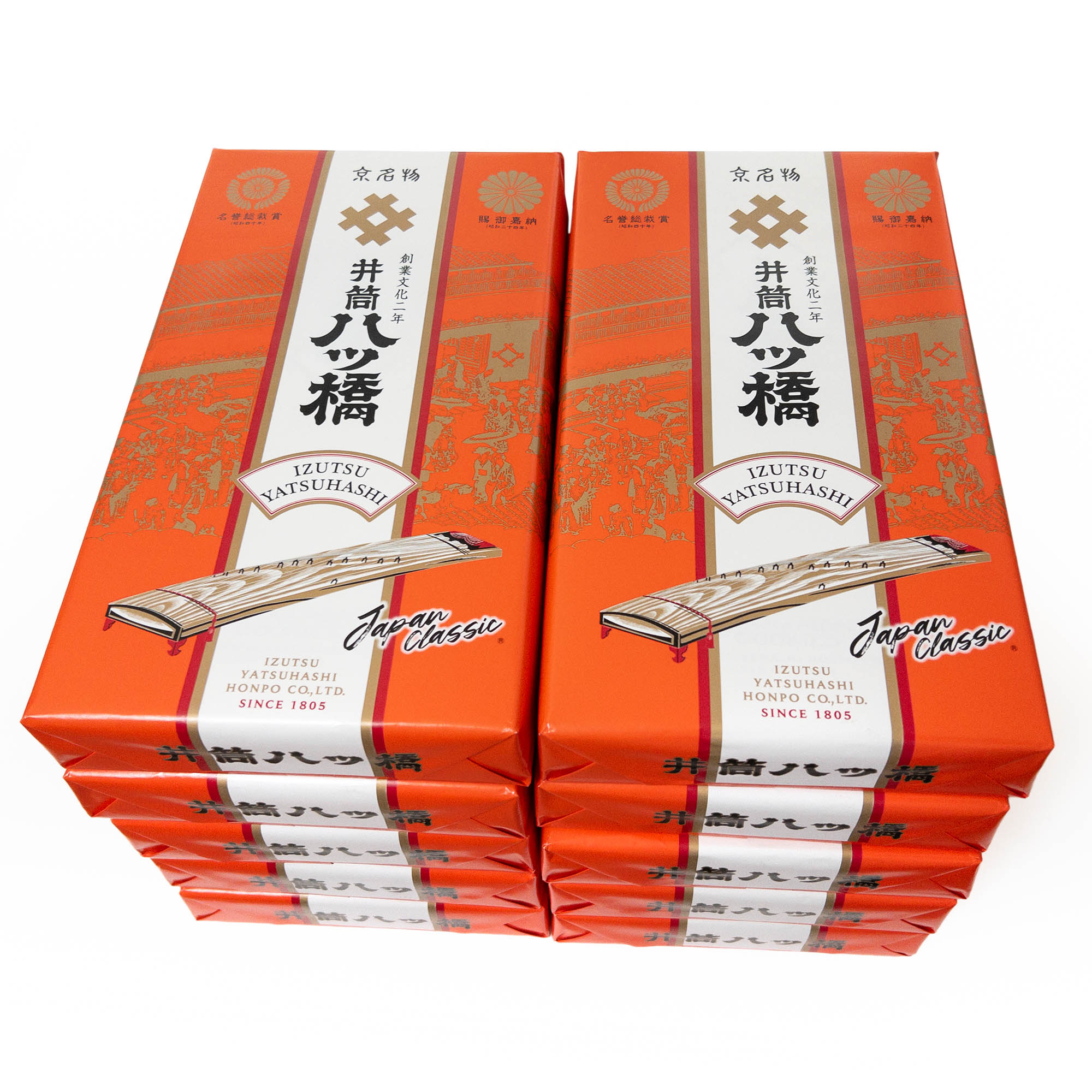 Case of Ten 48 pcs Boxes of Kyoto Classic Izutsu Yatsuhashi